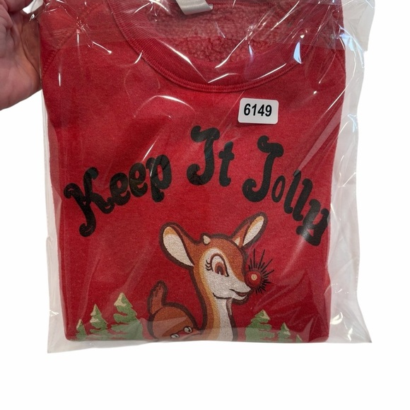 Keep It Jolly Reindeer Sweatshirt – Christmas Crewneck - Picture 9 of 9